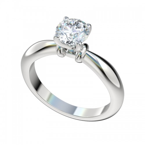 Sculptural Solitaire Engagement Ring with Peg Head