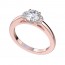 Rose Gold Half Moon Halo Engagement Ring