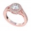 Rose Gold Vintage Halo Engagement Ring 
