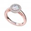 Rose Gold Pave Halo Engagement Ring