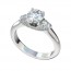 Silver Pave Collar Engagement Ring with Peg Head
