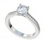 Silver Faux Trellis Engagement Ring with Channel Setting