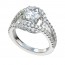 Silver Split Shank Halo Engagement Ring