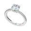 Silver Split Prong Scallop Setting Engagement Ring