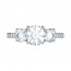 Top View Three Stone Engagement Ring with Split Prong 