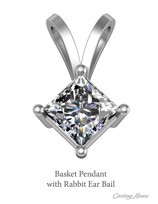 basket pendant with rabbit ear bail basket pendant with rabbit ear bail