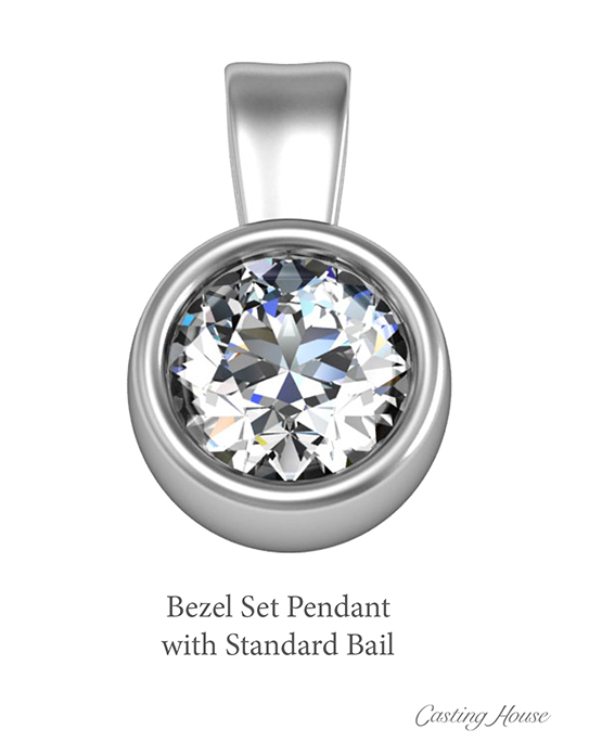 bezel style pendant and standard bail